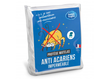 Protège matelas imperméable 100% coton anti-acarien