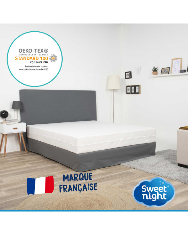 Housse Intégrale Pour Matelas Avec Zip – Extensible Jusqu'à 25 Cm – Protège Et Rénove Votre Vieux Matelas