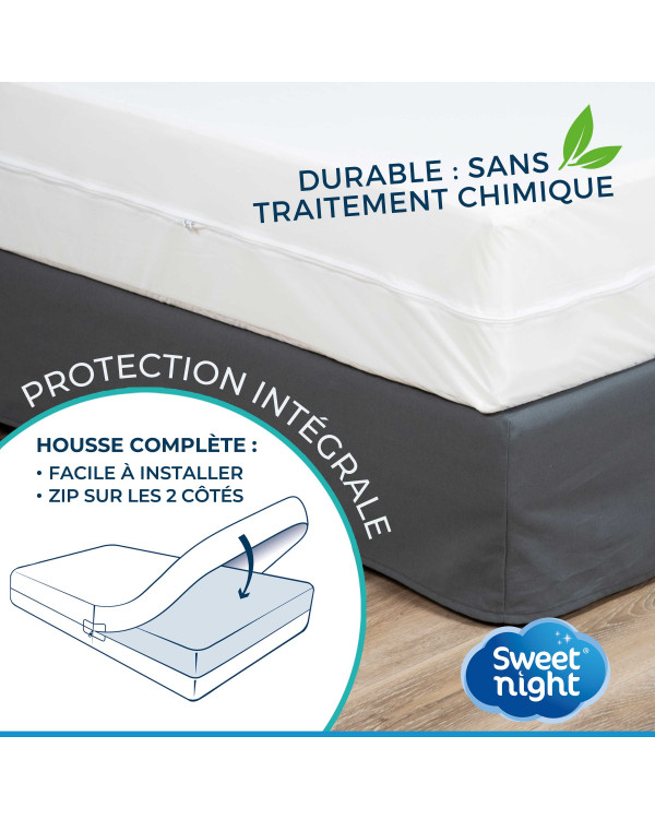 Housse De Matelas Anti-punaises De Lit AllerZip – Imperméable, Fermeture éclair, 30,5-45,7 Cm