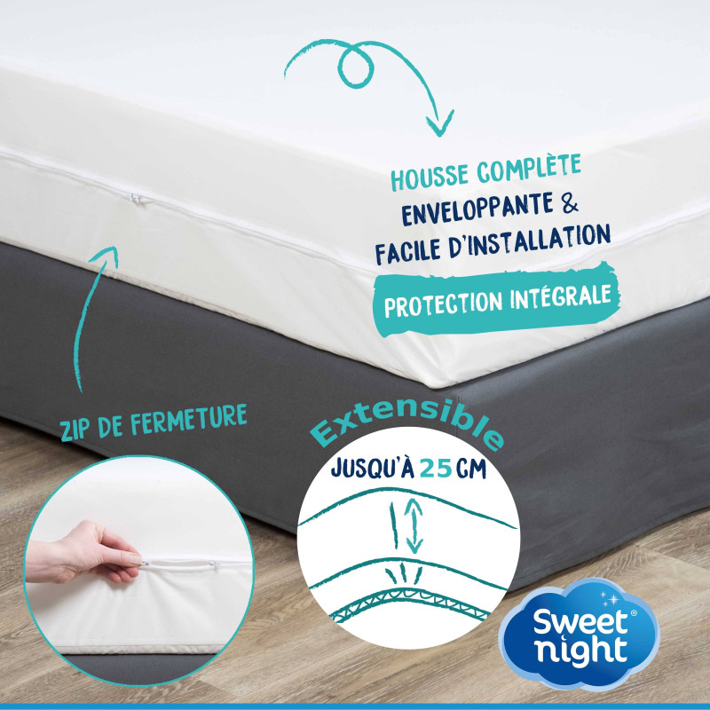 Housse intégrale matelas grand bonnet - Sweetnight