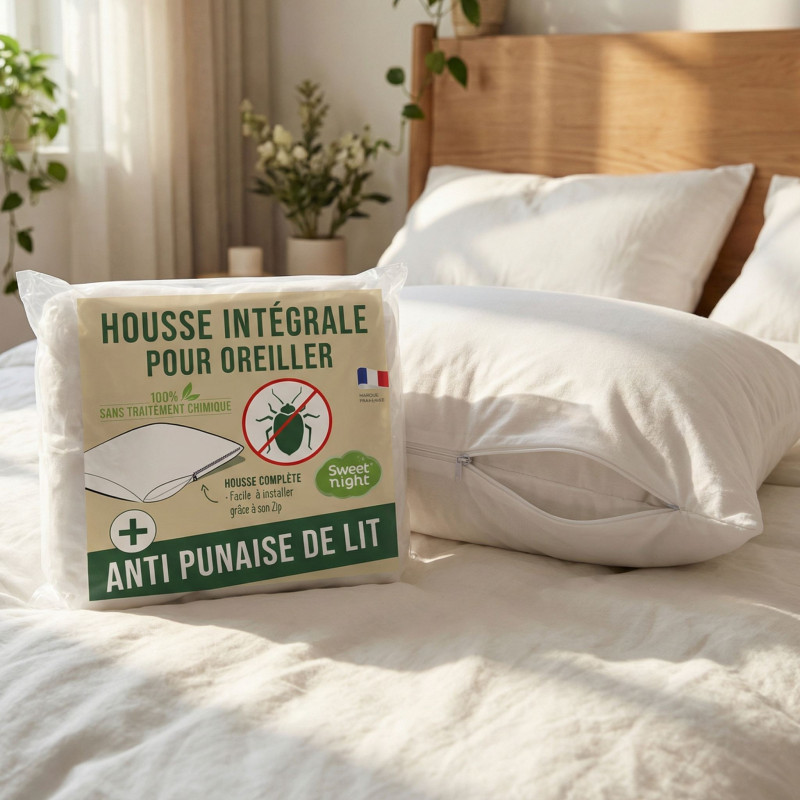 Protège oreiller anti punaise de lit