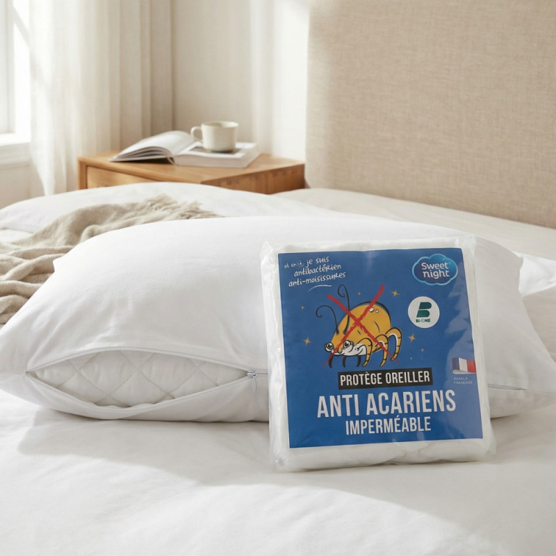 Protège oreiller imperméable - Anti acariens, Bi-Ome