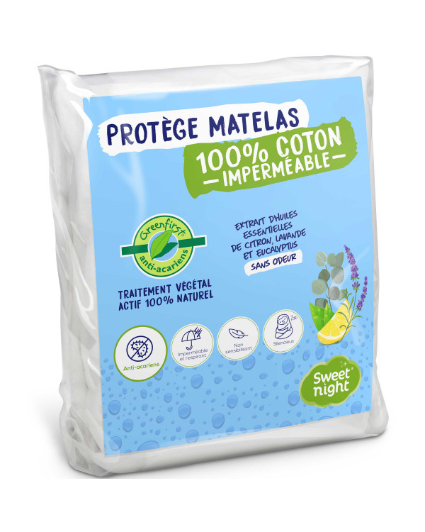 Protège matelas 100 % coton imperméable
