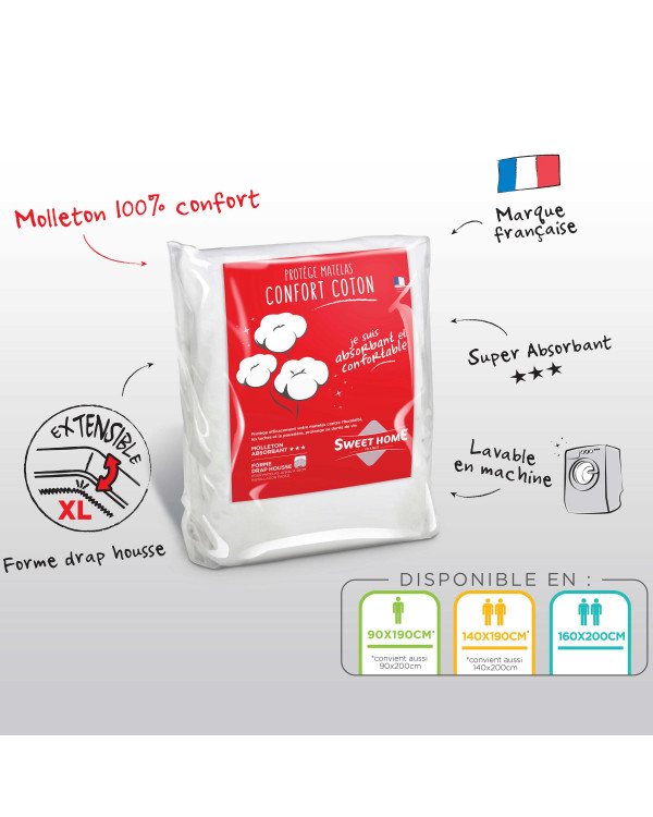 Protège-matelas confort coton