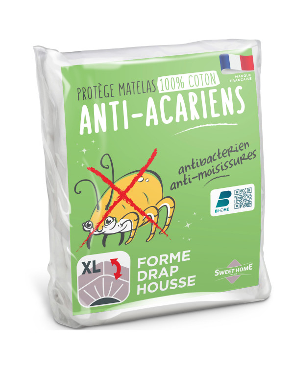 Protège matelas 100% coton et anti-acariens