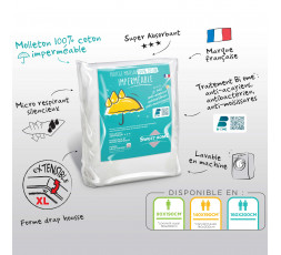 Protège matelas 100% coton imperméable et anti acariens