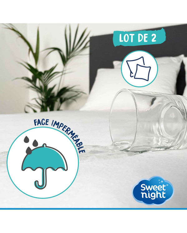 Lot de 2 protèges oreillers imperméable