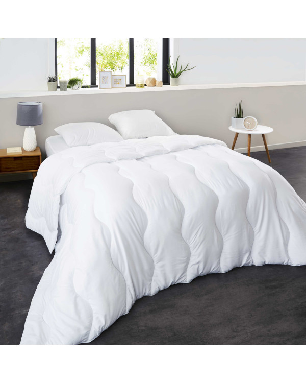 Couette Tempérée Vancouver Polycoton 300 Gr/m² 240x260 Cm Blanc