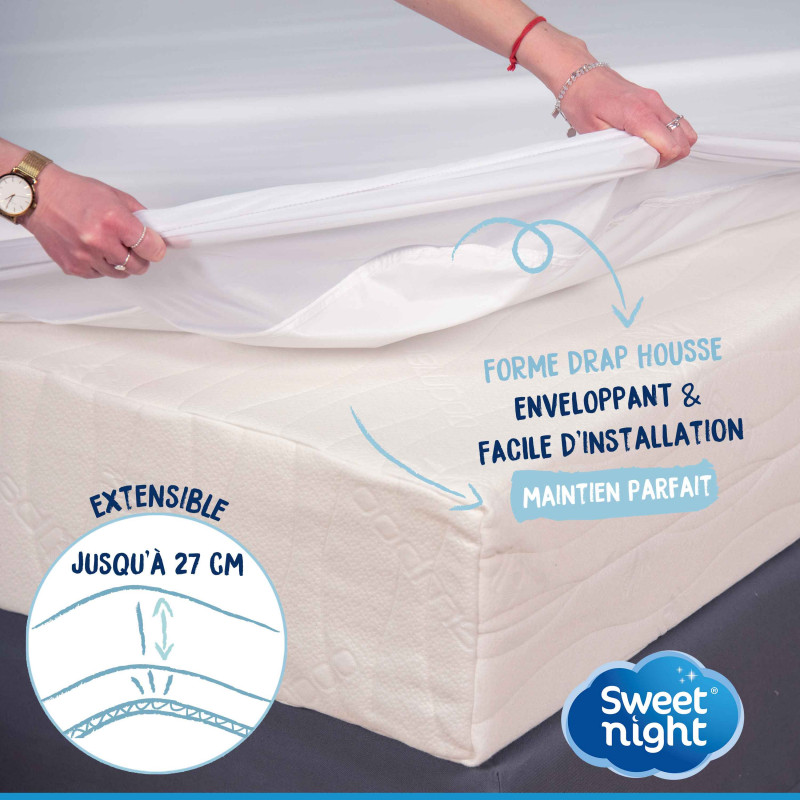 Protège matelas imperméable en tissu éponge