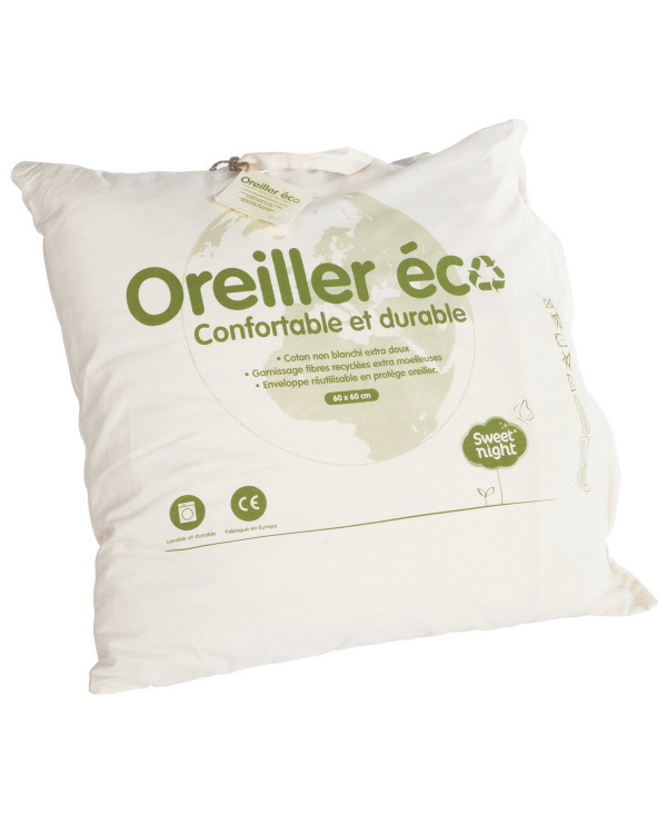 Protege Oreiller 60X60 Lot De 2 Impermeable Avec Fermeture Éclair,  Respirant Protège Oreiller 60X60 Anti-Allergénique Et 100%[u3157]