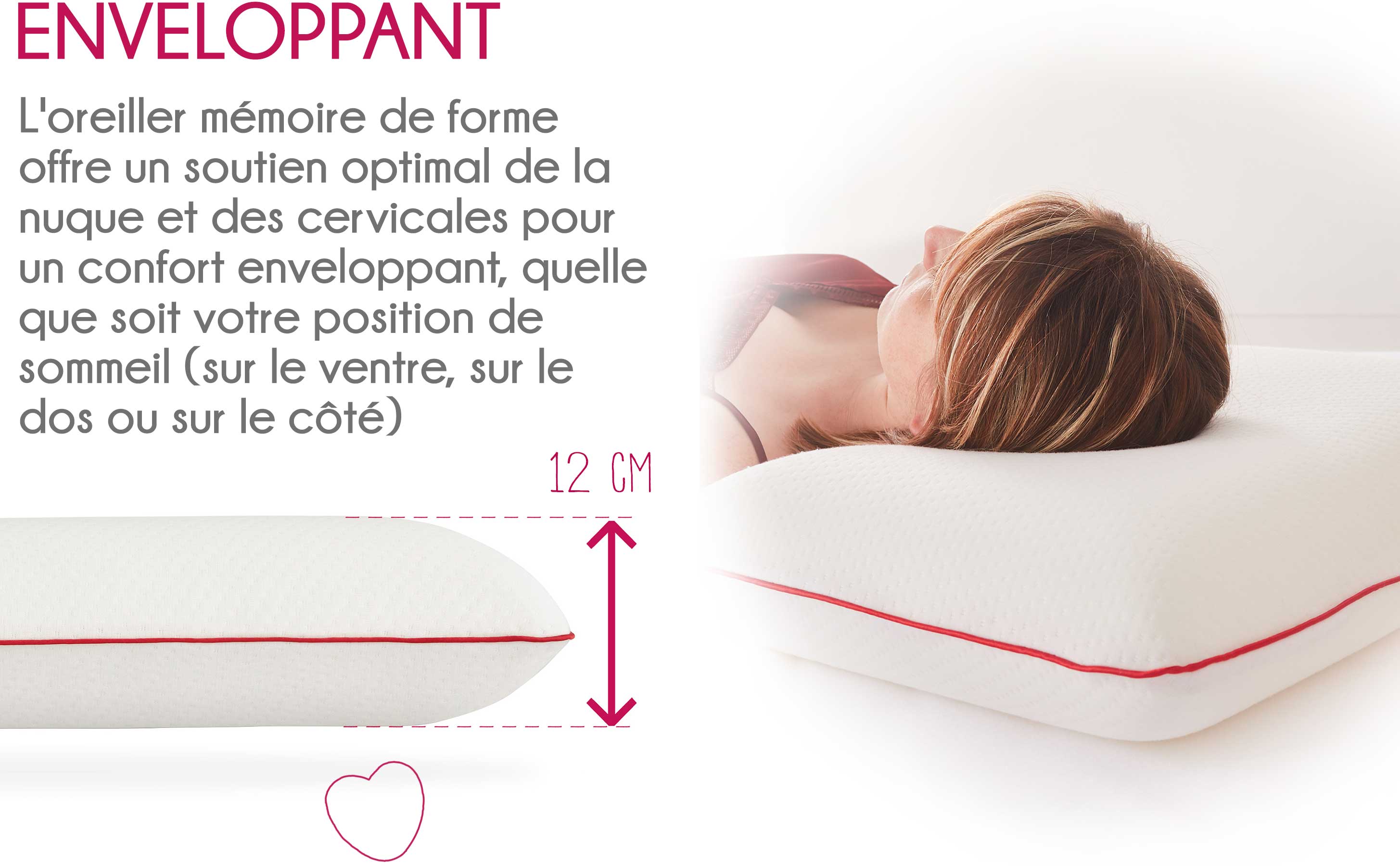 Oreiller À Mémoire De Forme Ergonomique Pour Cervicales