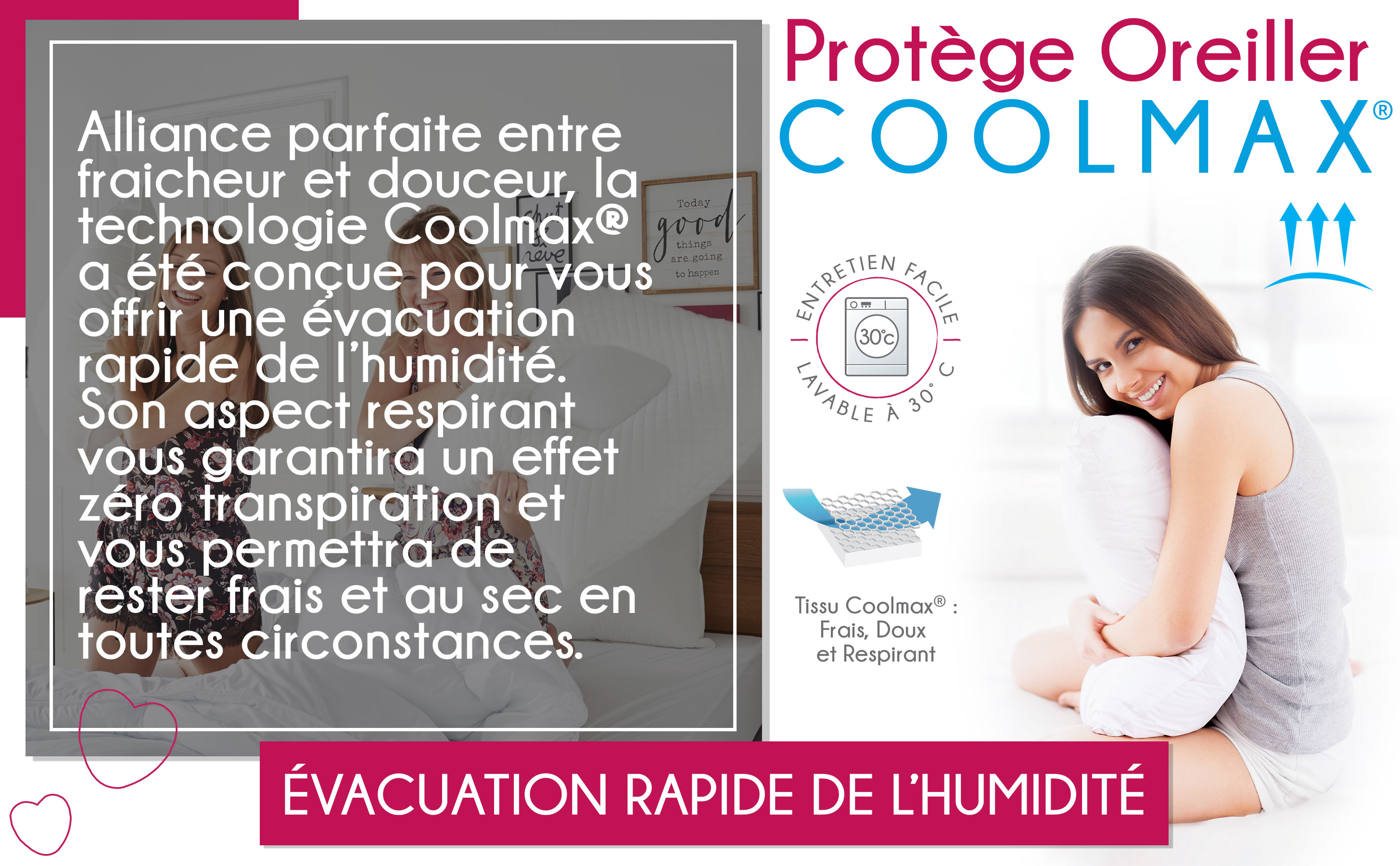 Protège oreiller thermorégulant Coolmax